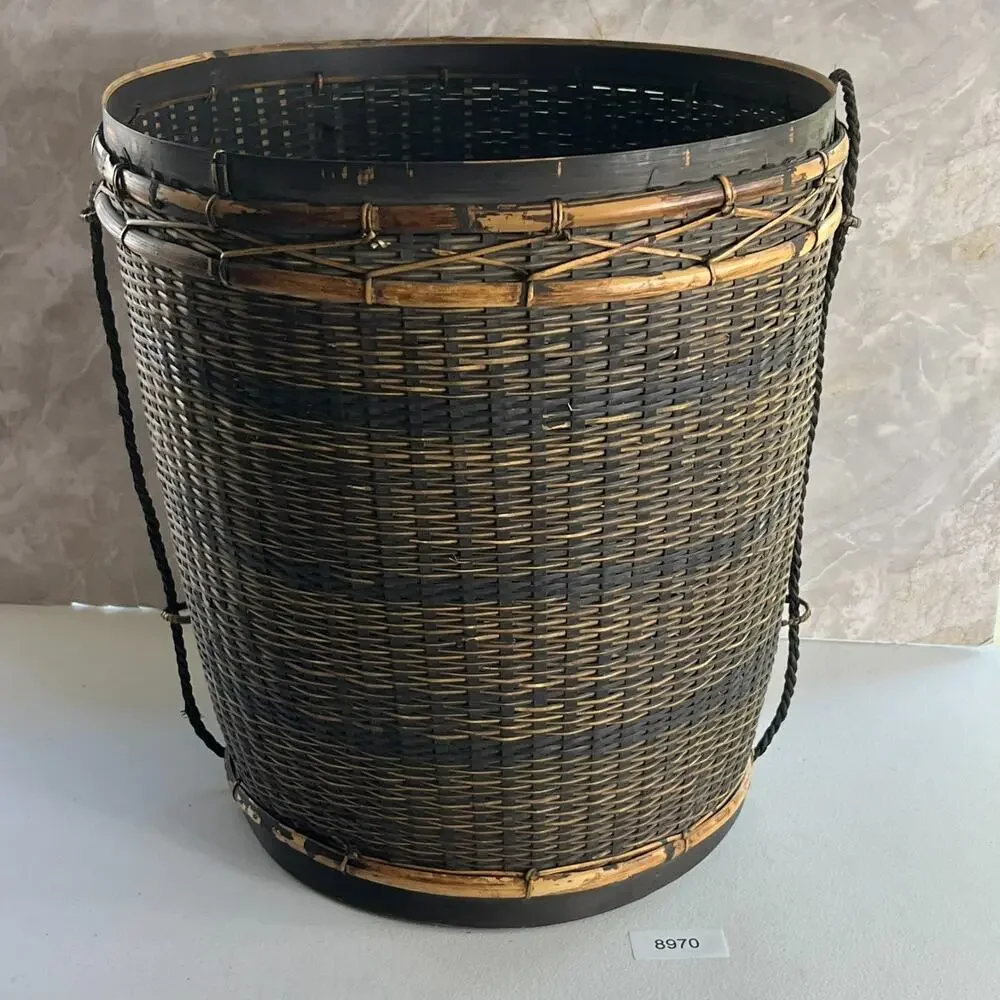 Vintage Thai Handicraft Tea Leaf Storage Basket Brown Backpack 16